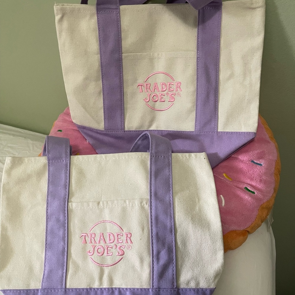 Purple and Cream Tote Bag